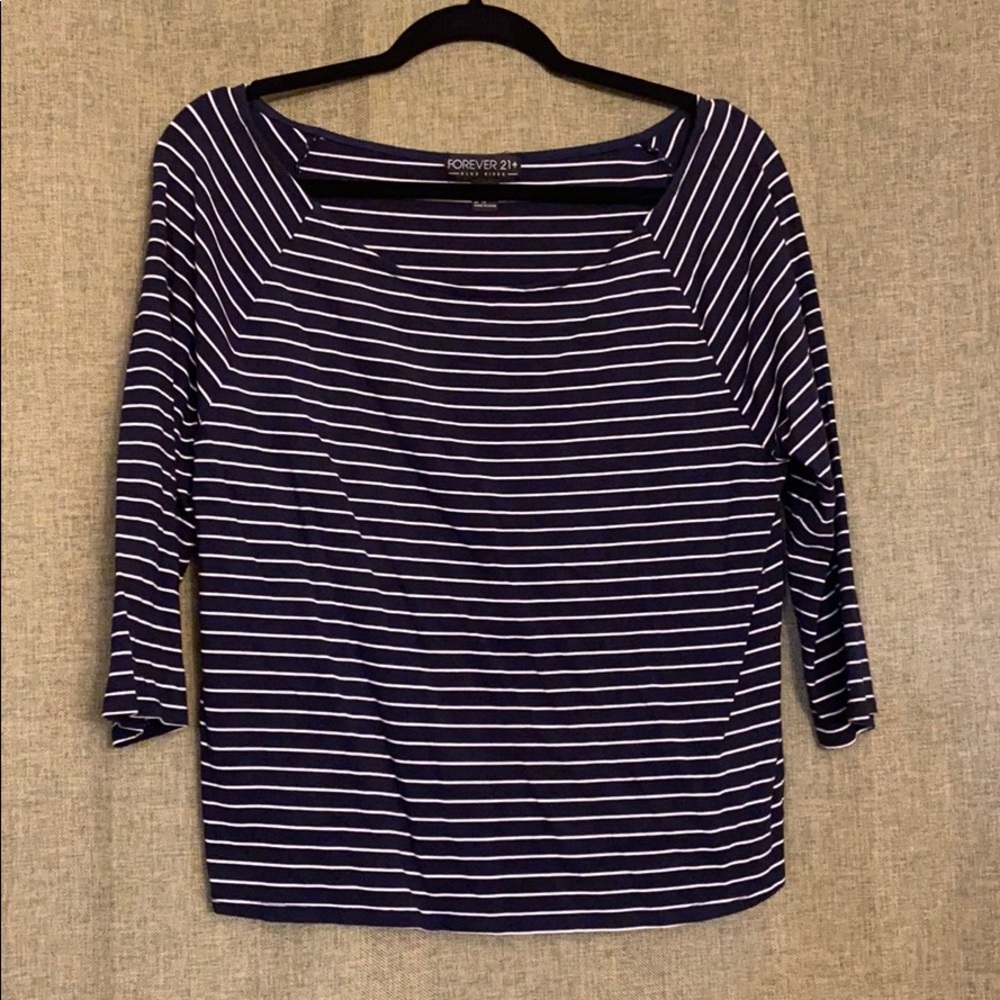 Navy blue striped top